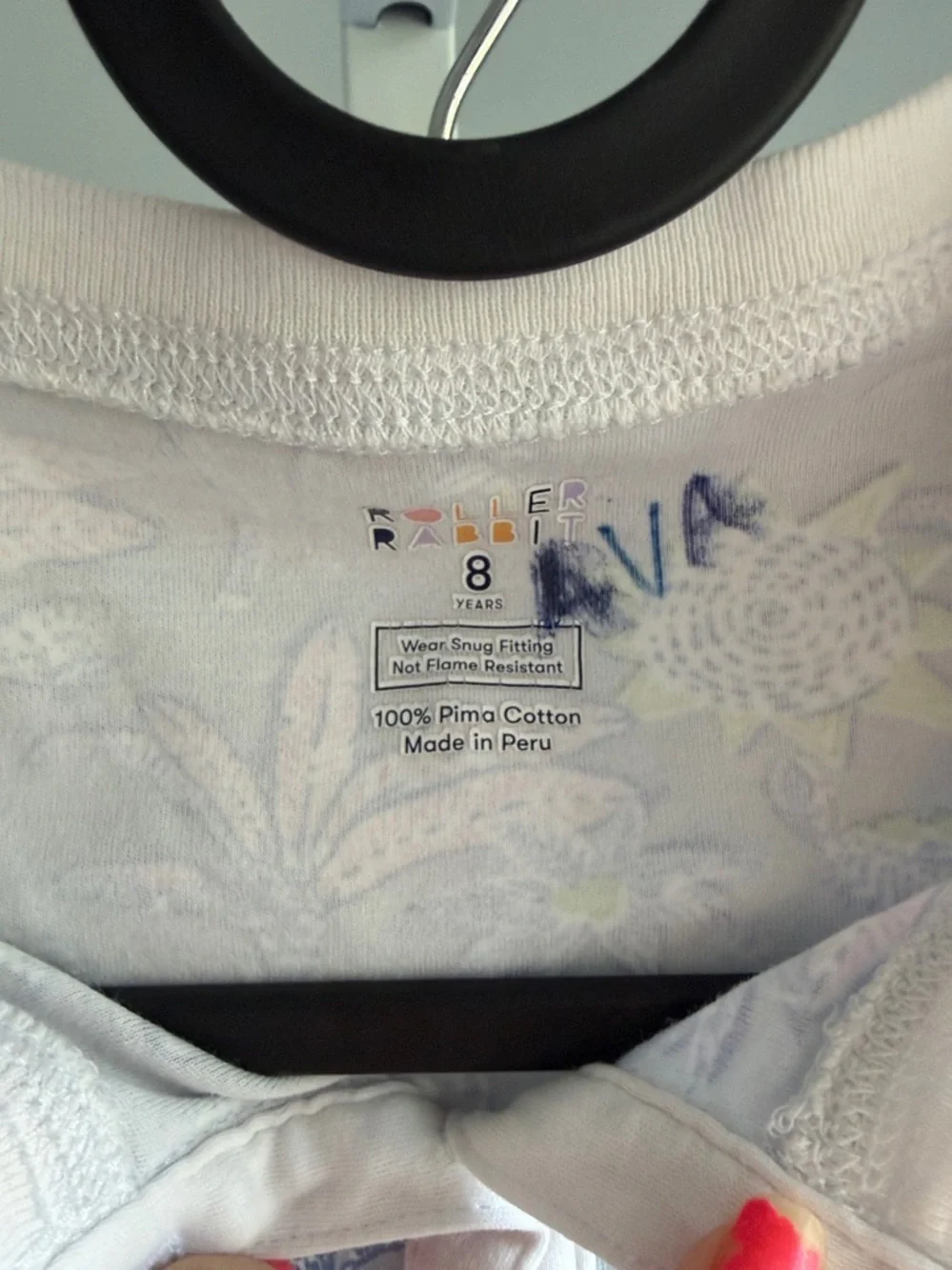 Roller Rabbit Light Blue Elephant & Palm Print Kids Pajama Set Sz 8